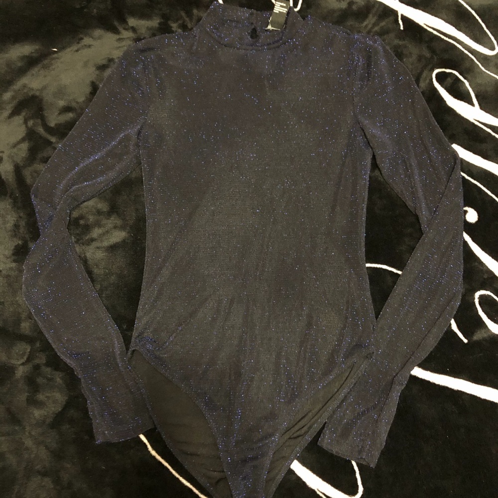 Black and Blue Sparkle Bodysuit